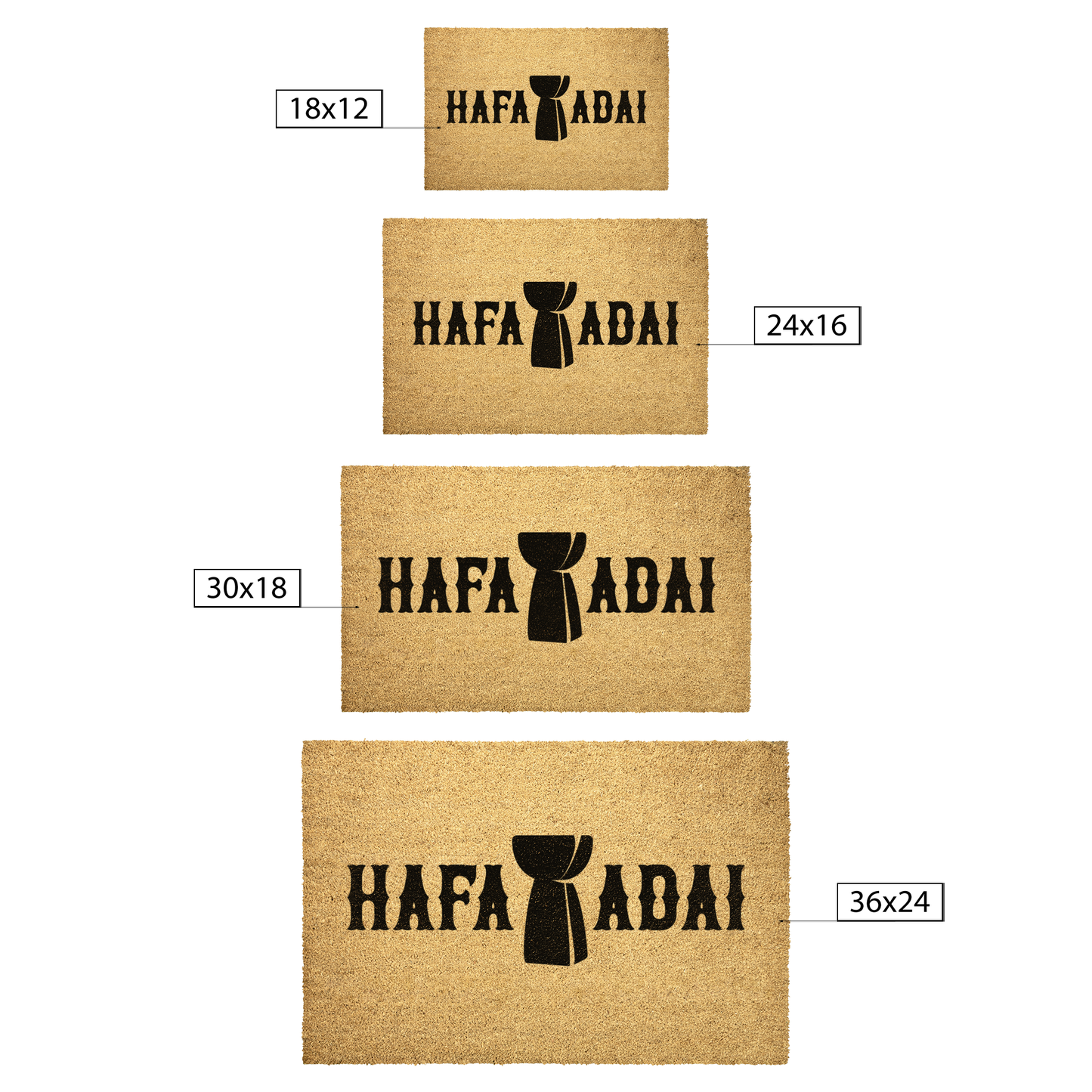 Hafa Adai Latte Stone Guam CNMI Outdoor Coir Door Mat