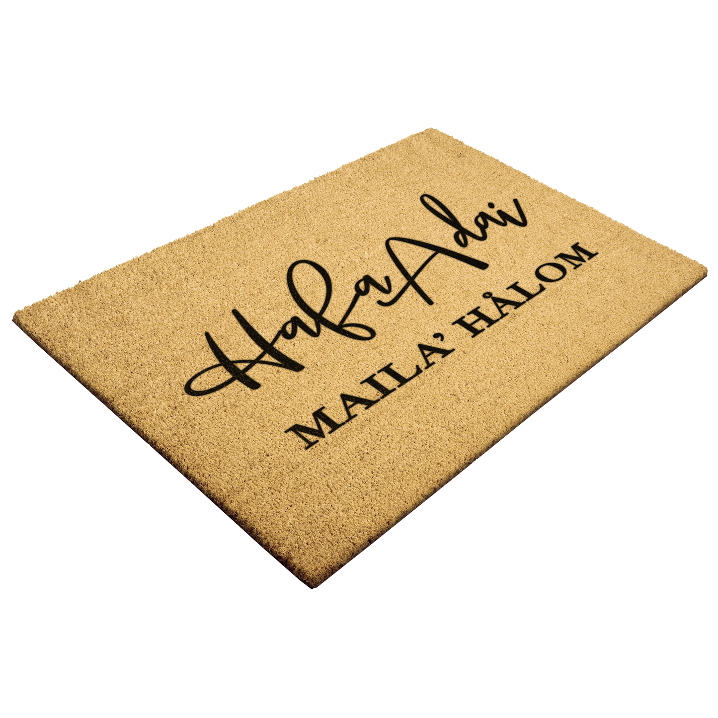 Hafa Adai Maila Halom Guam CNMI Outdoor Coir Door Mat