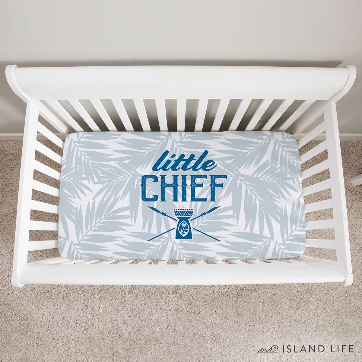 Little Chief Guam Light Blue Baby Crib Sheet