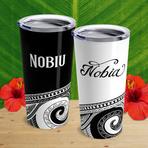 Nobiu Nobia Chamorro Bride Groom Guam Wedding Gift Set Black White Tumbler