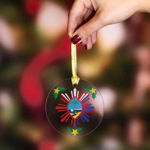 Guam Philippines Christmas Clear Acrylic Round Ornament