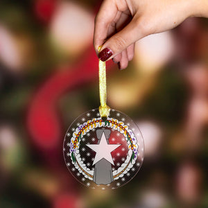 CNMI Seal Stars Christmas Clear Acrylic Round Ornament