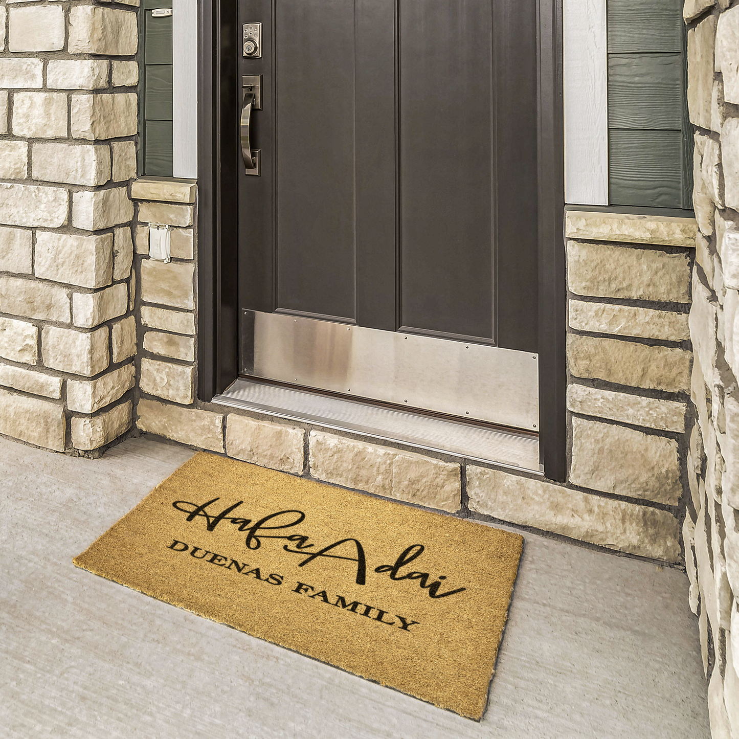 Personalized Hafa Adai Guam CNMI Outdoor Coir Door Mat