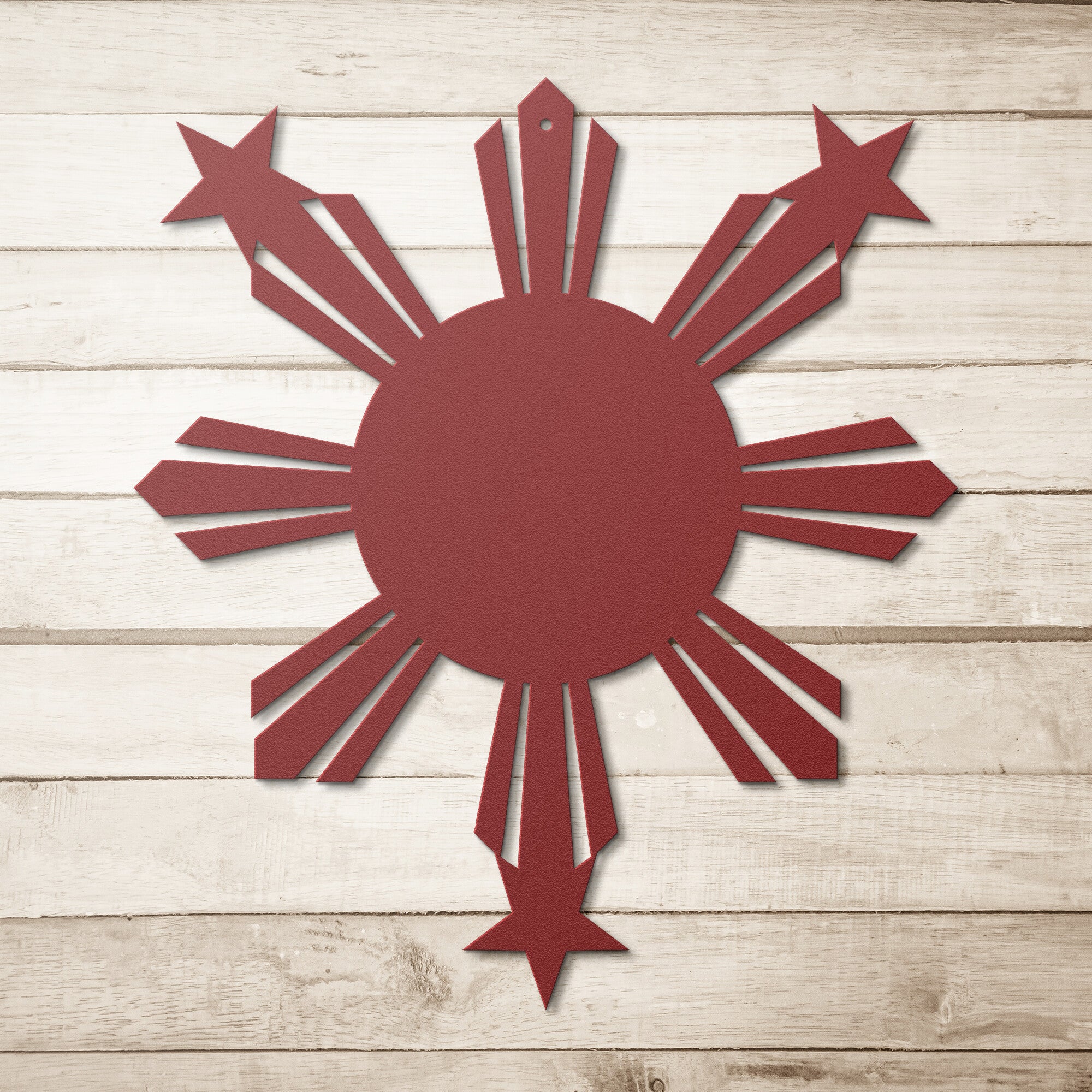 Philippines Sun and Stars Metal Wall Decor Sign