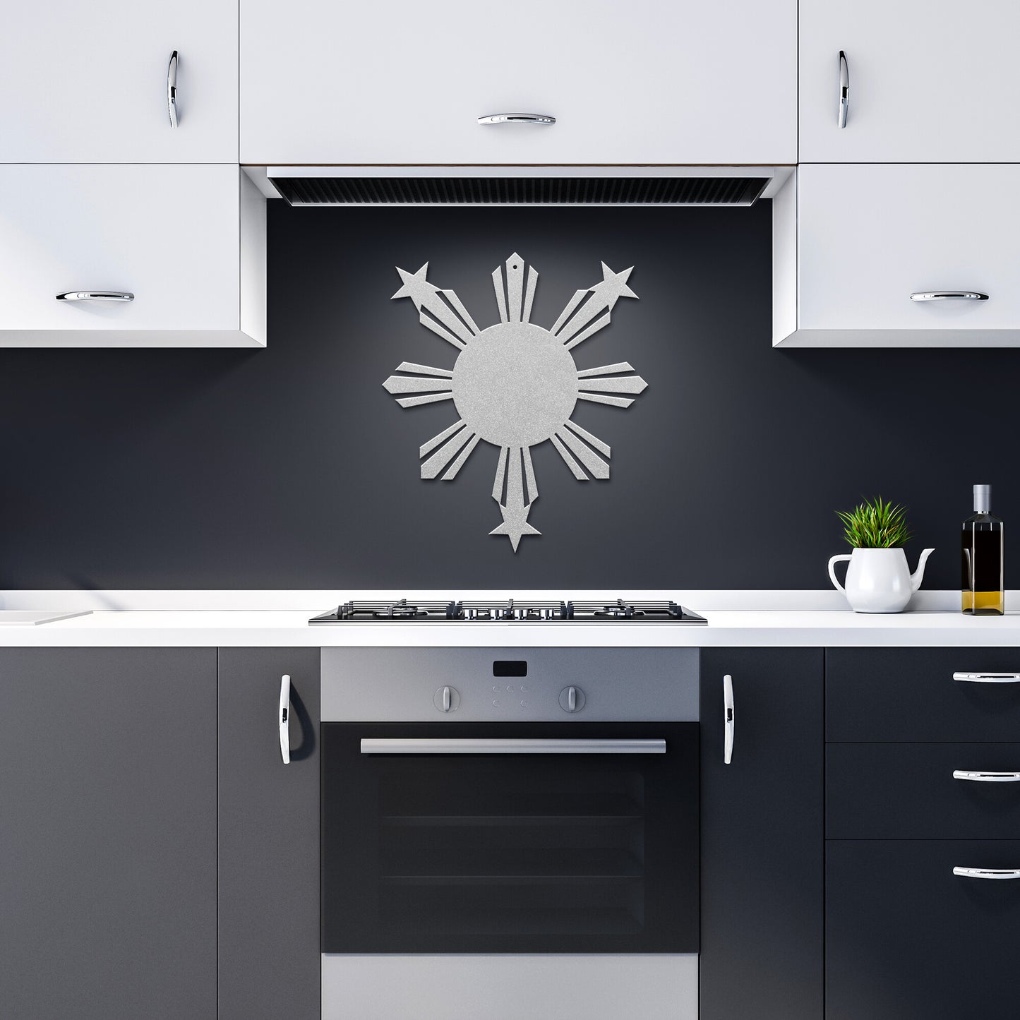 Philippines Sun and Stars Metal Wall Decor Sign