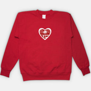 Heart Guam Tribal Red Unisex Crew Neck Sweatshirt