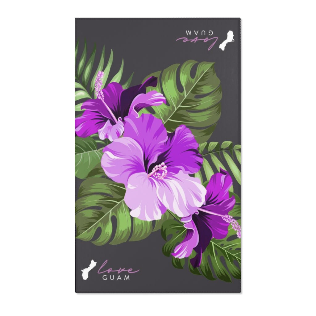 Love Guam Purple Hibiscus Area Rug