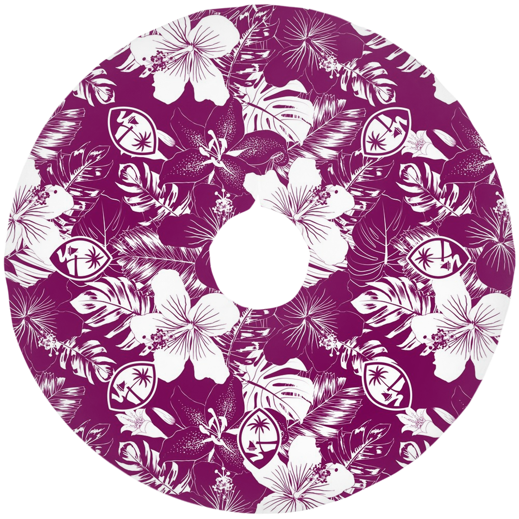 Guam Purple Hibiscus Christmas Tree Skirt