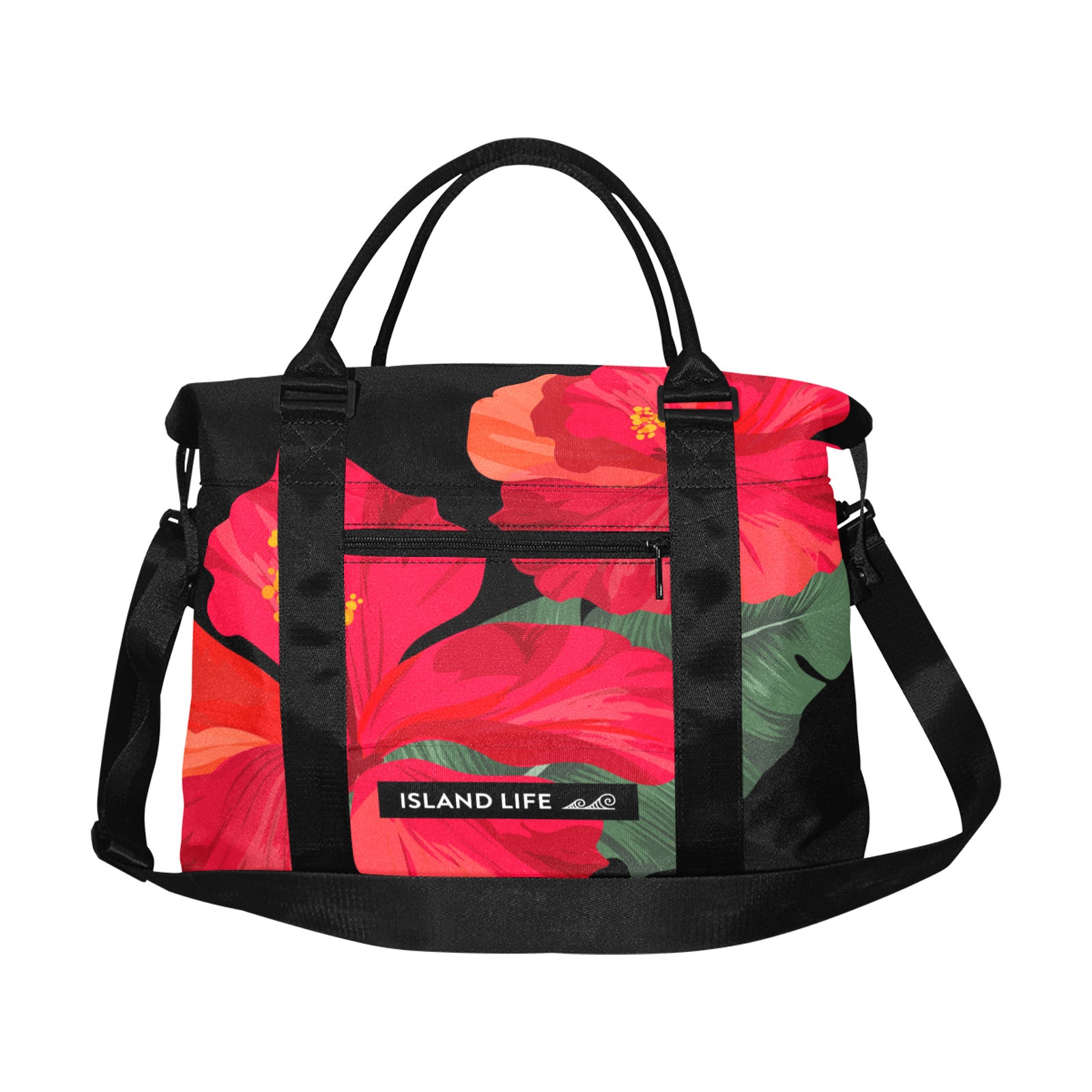 Guam Red Hibiscus Paradise Large Travel Duffel Bag