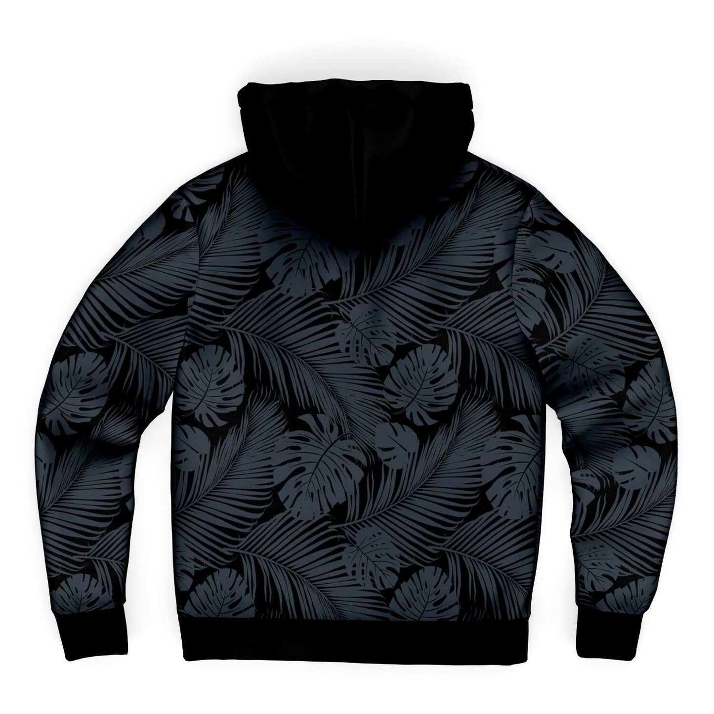 Hafa Adai Island Leaves Guam CNMI Black Microfleece Hoodie Jacket