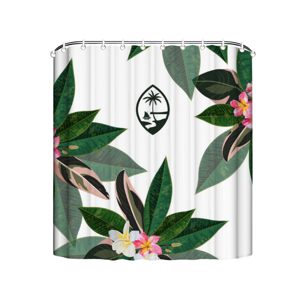 Guam Plumeria White Shower Curtain