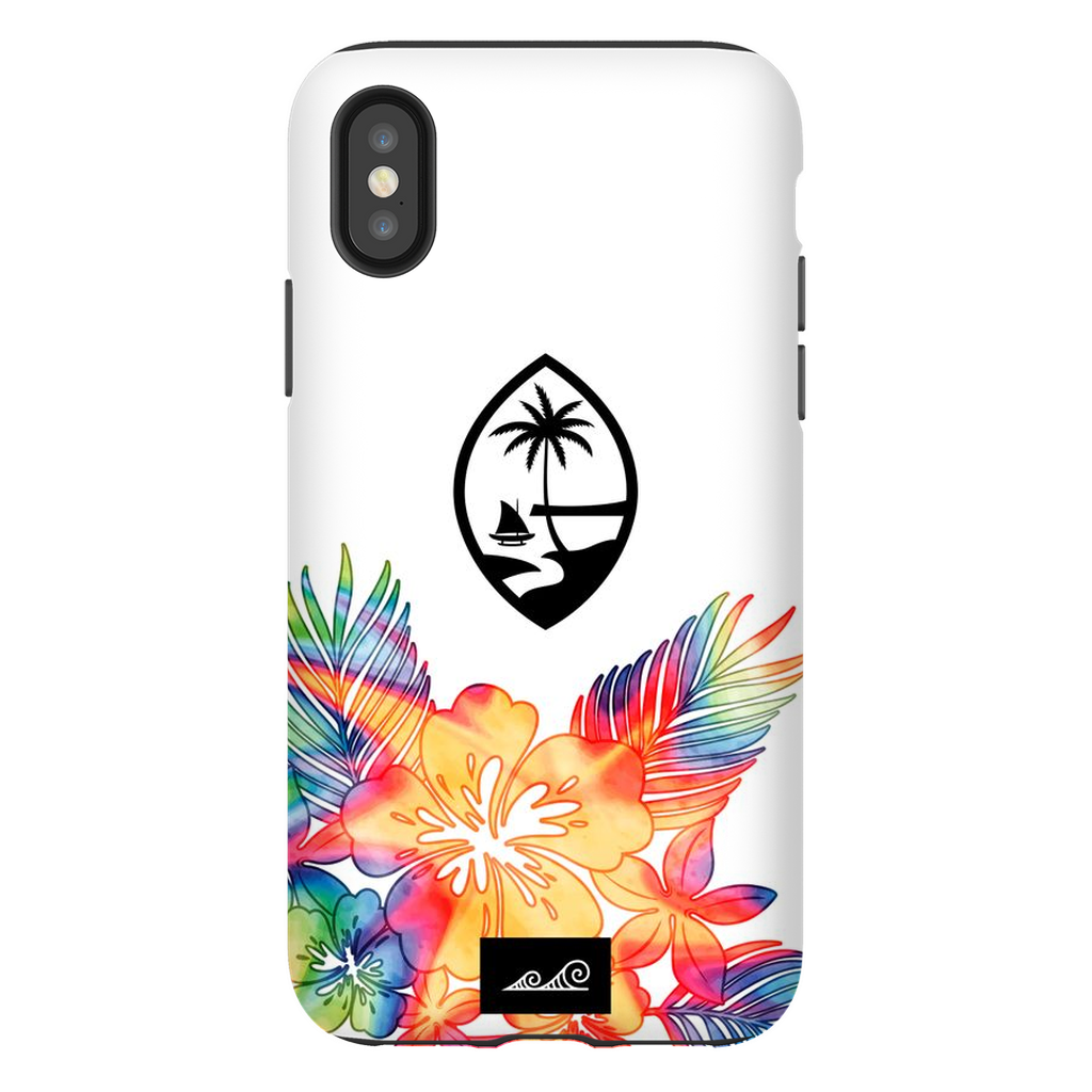 Guam Tropical Hibiscus Tie Dye Glossy Tough Phone Case