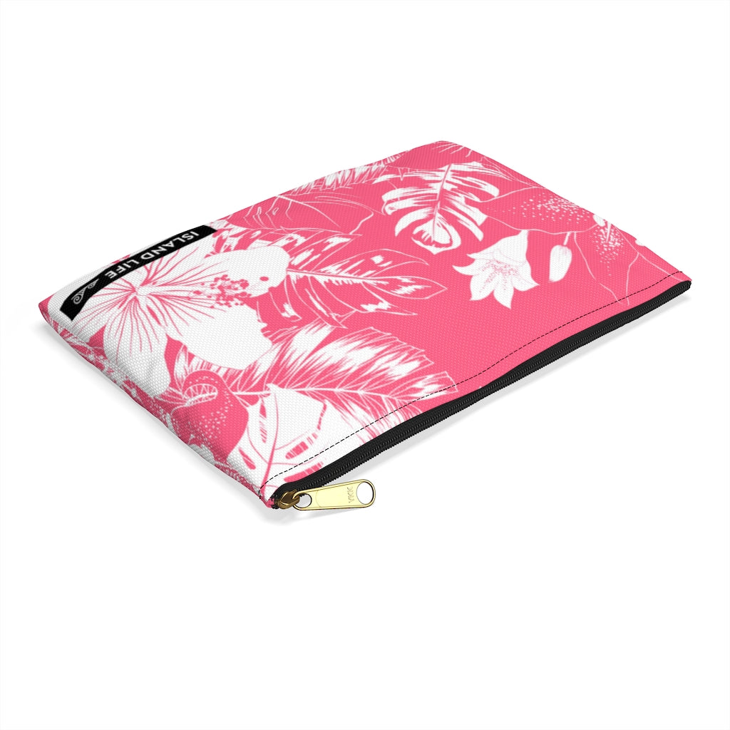 Guam CNMI Pink Floral Accessories Carry All Pouch