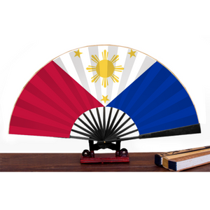 Philippines Flag Spun Silk Folding Fan