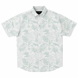 Guam Plumeria Tropical White Button Down Shirt