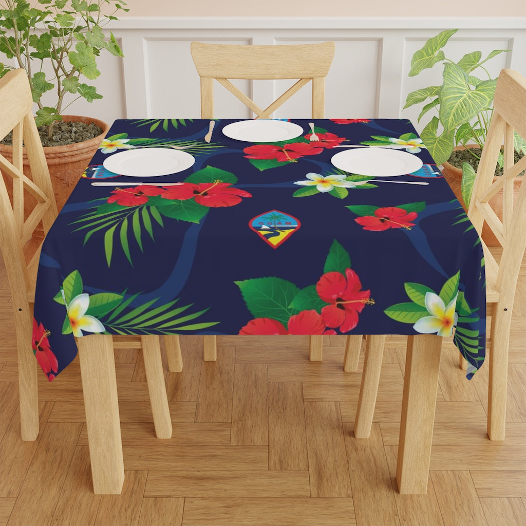 Guam Flag Flowers Table Cloth