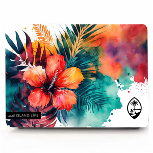 Guam Hibiscus Watercolor MacBook Protective Case Laptop Cover