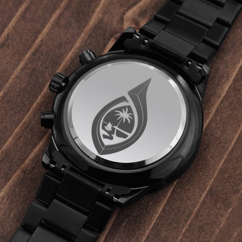 Guam Seal Hook Black Chronograph Watch