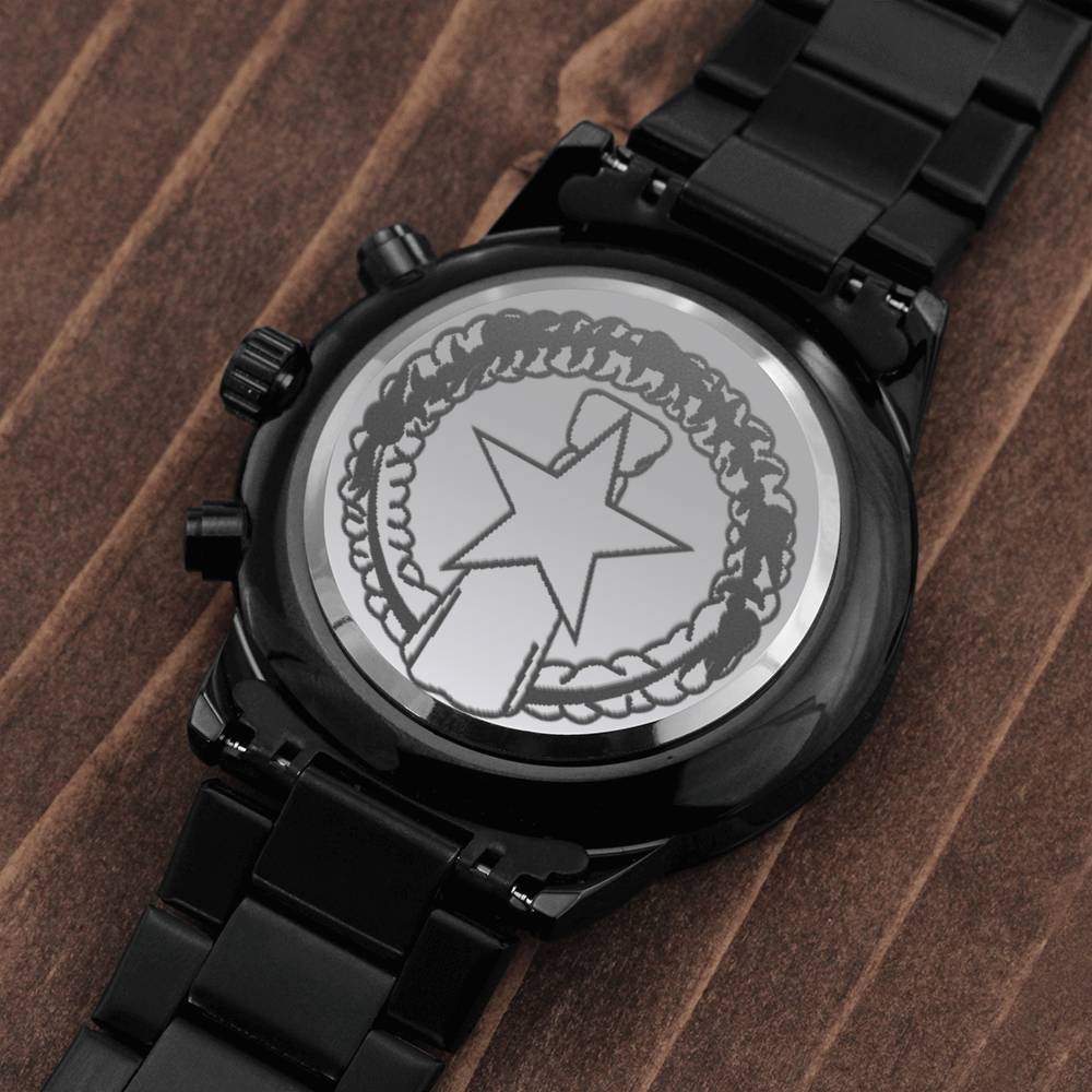 CNMI Seal Hook Black Chronograph Watch
