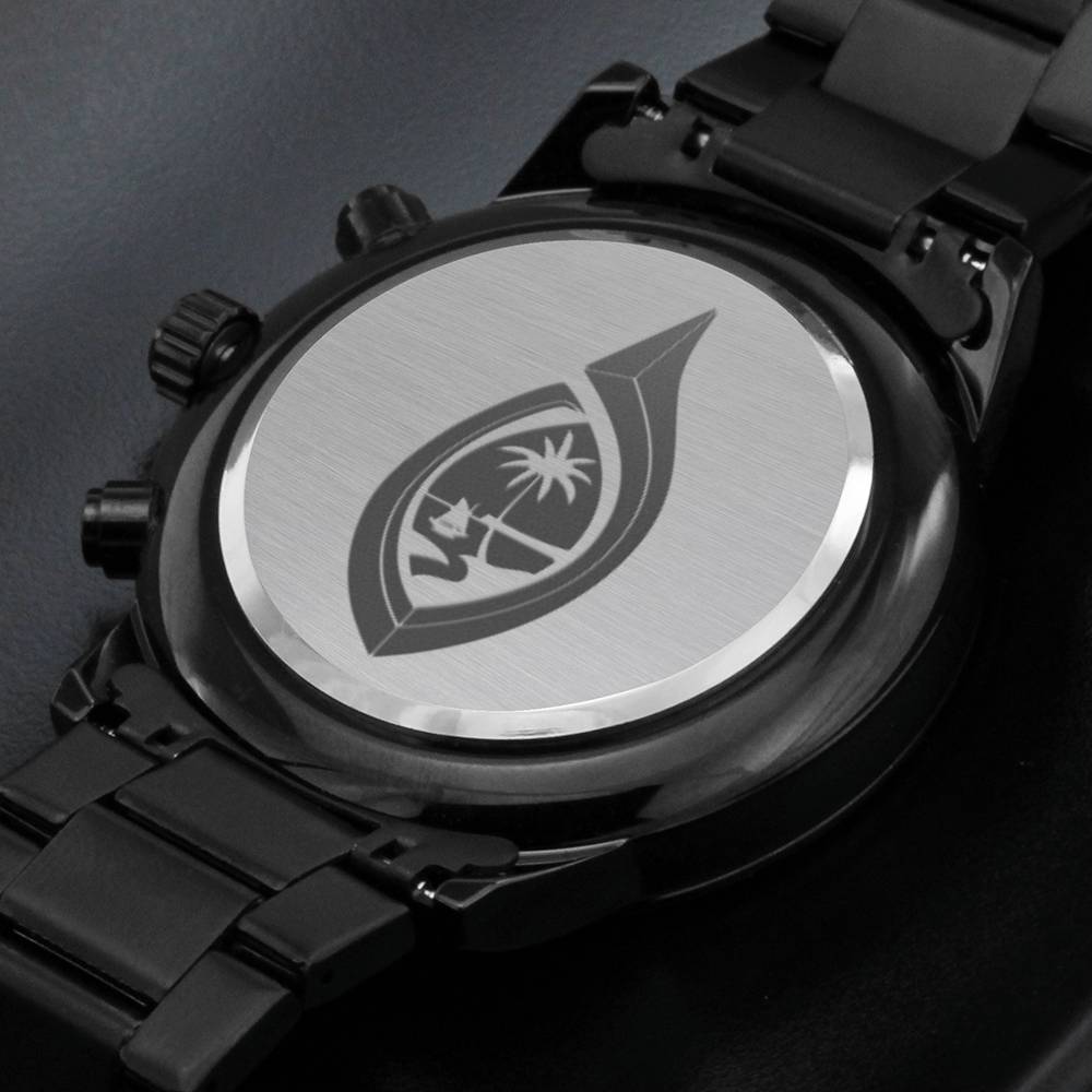 Guam Seal Hook Black Chronograph Watch