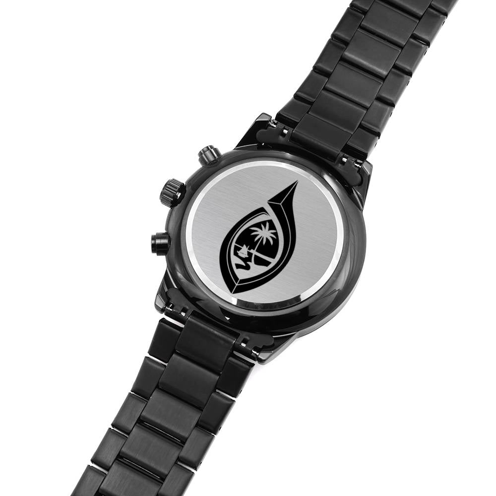 Guam Seal Hook Black Chronograph Watch