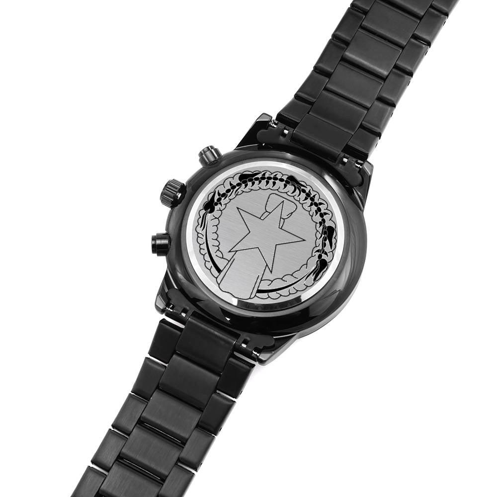 CNMI Seal Hook Black Chronograph Watch