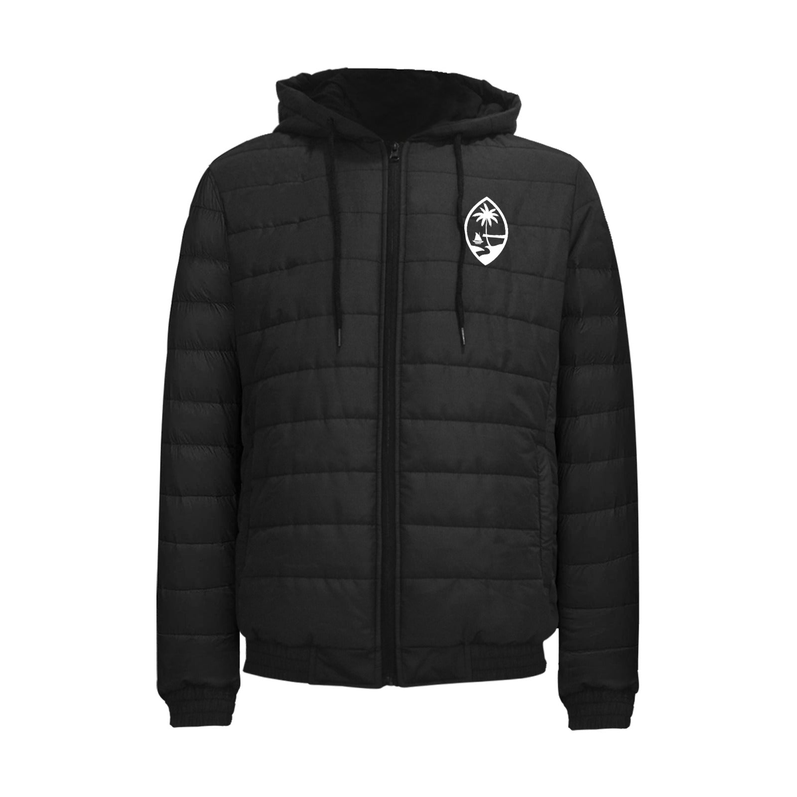Guam Seal Tagged Men's Padded Hooded Jacket