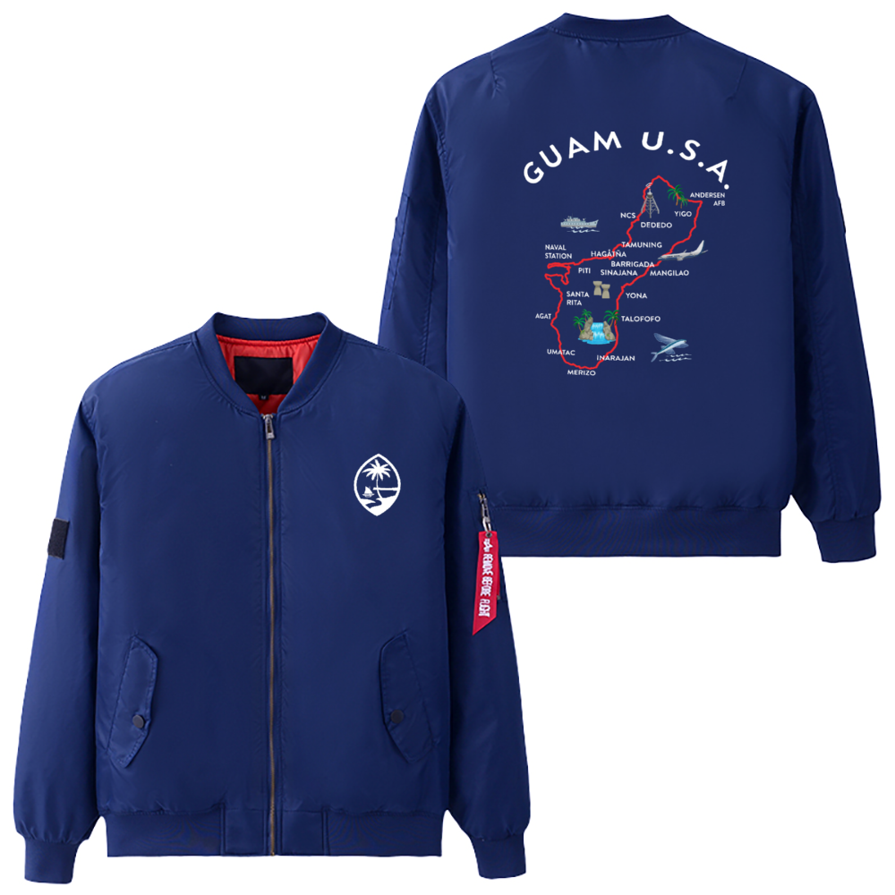 Guam Map Unisex Air Force Jackets