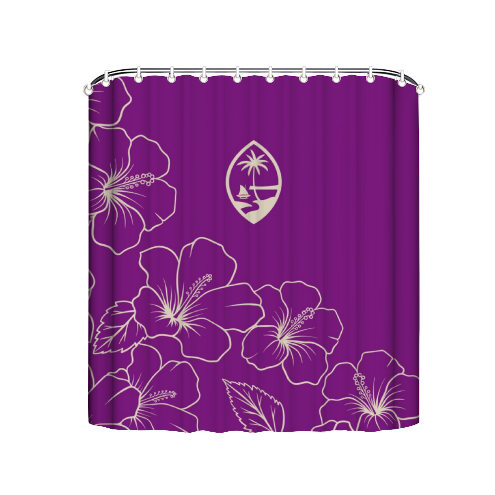 Guam Modern Hibiscus Purple Shower Curtain