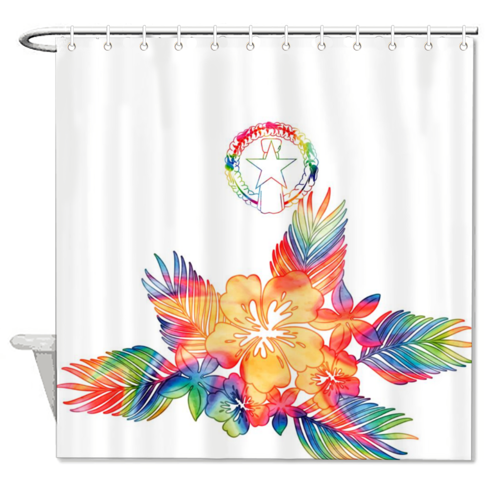 CNMI Tropical Hibiscus Tie Dye Shower Curtain