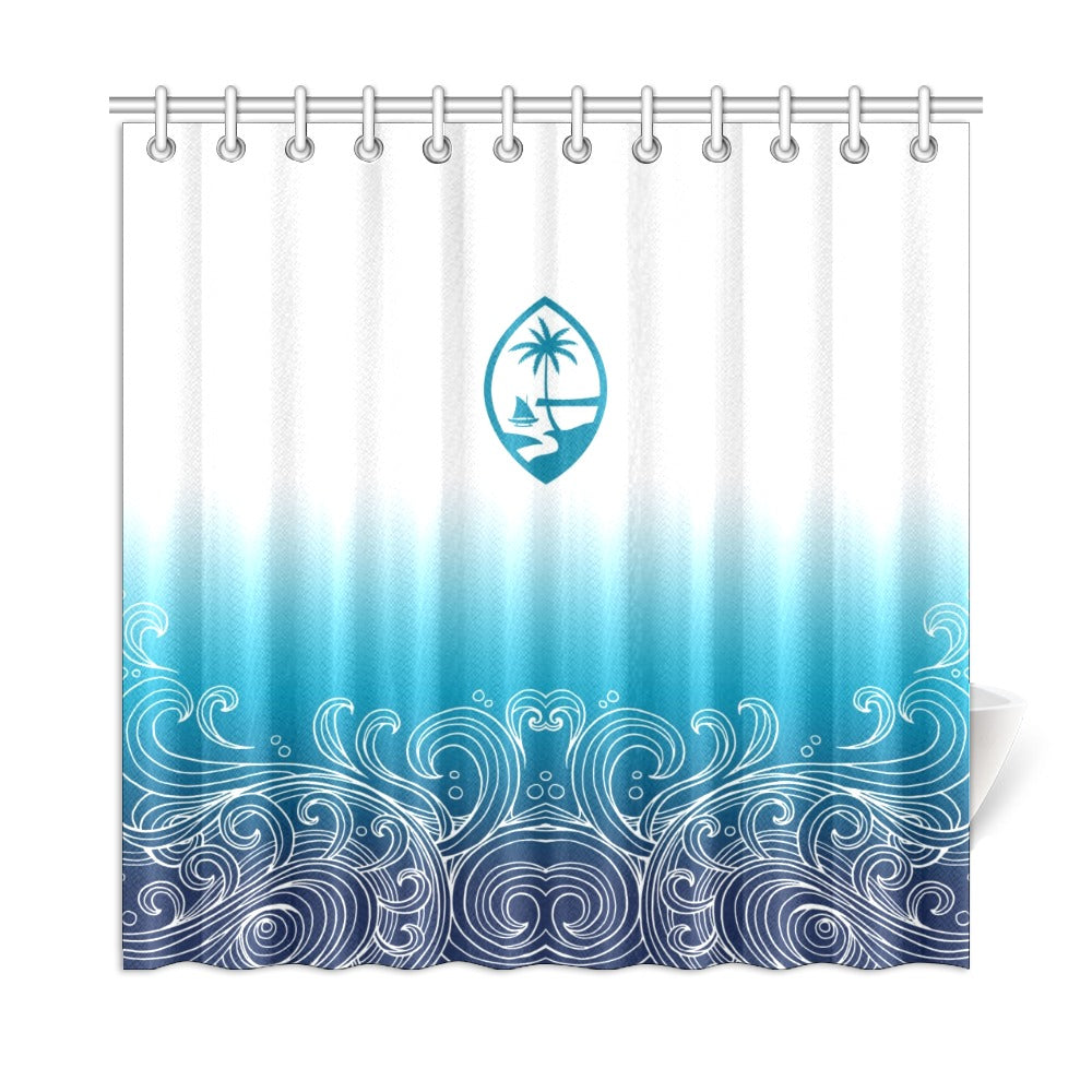 Guam Ombre Waves Shower Curtain 72"x72"