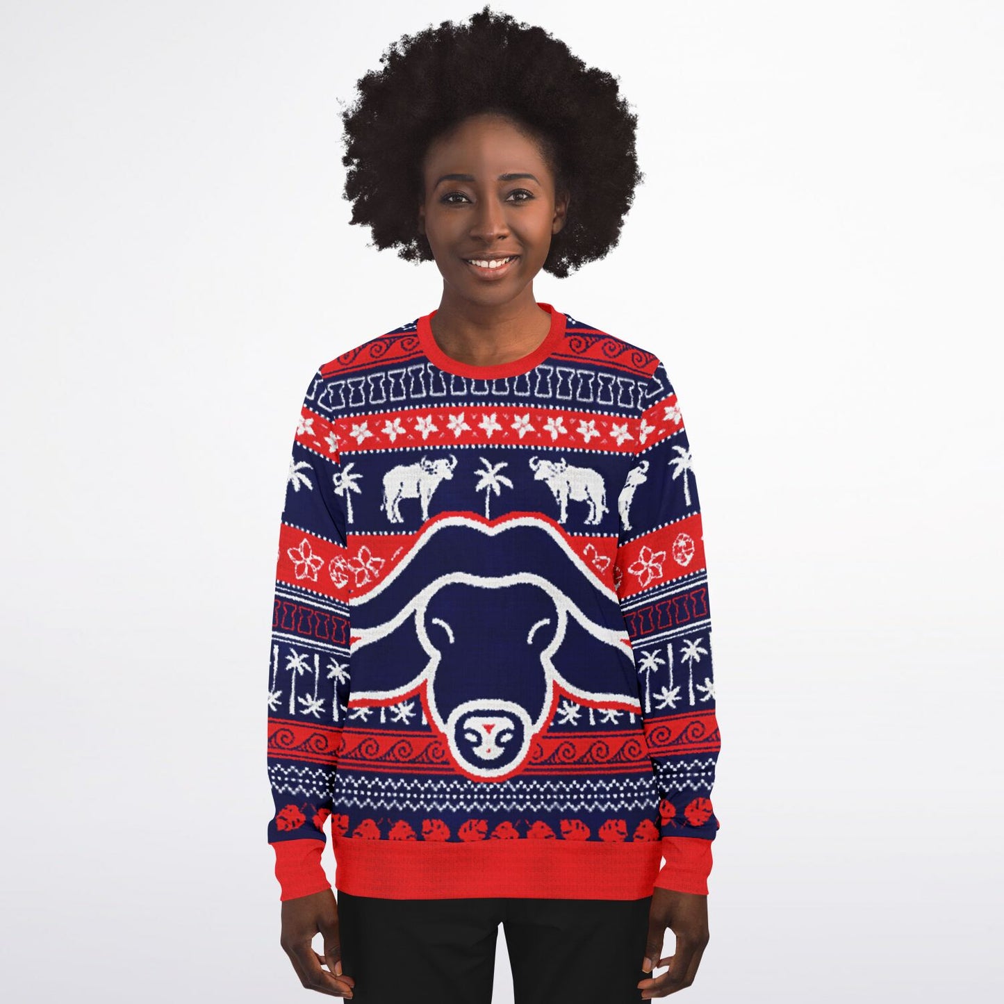 Guam Carabao Christmas Faux Sweater Sweatshirt