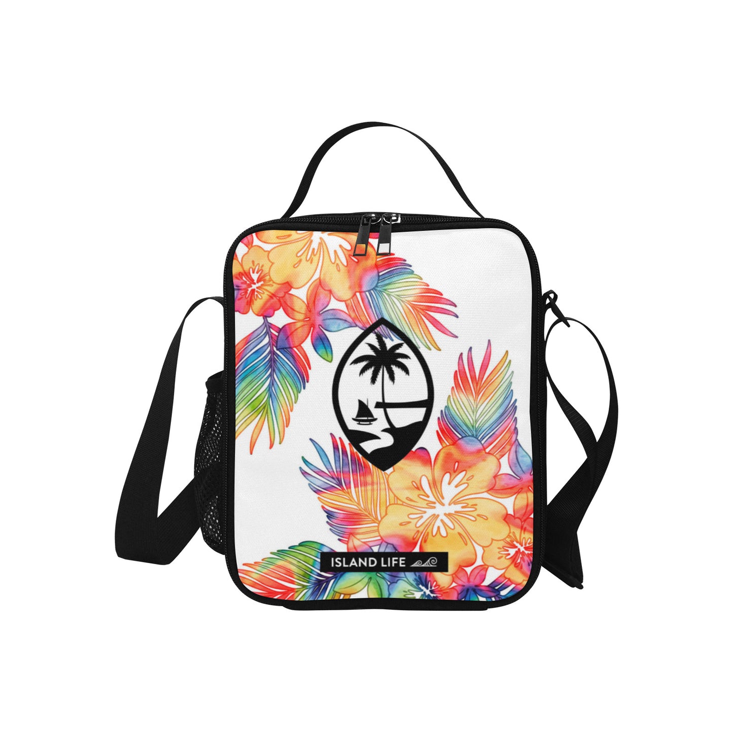 Guam Tropical Hibiscus Tie Dye Crossbody Kids Lunch Bag