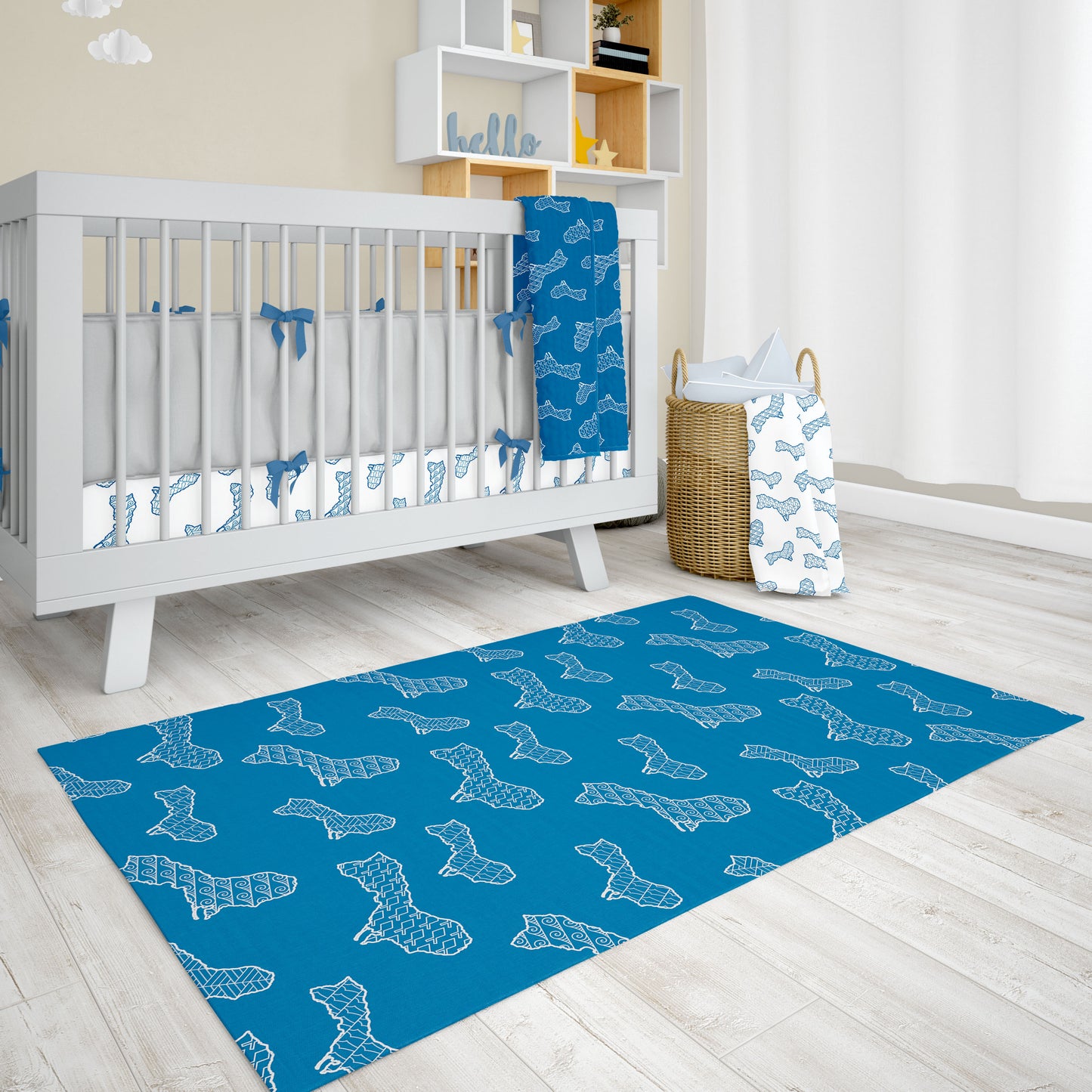 Islands of Guam Blue Nursery Rug Area Rug