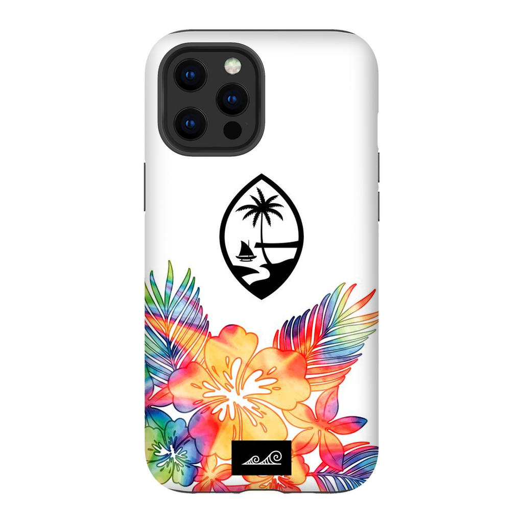 Guam Tropical Hibiscus Tie Dye Glossy Tough Phone Case