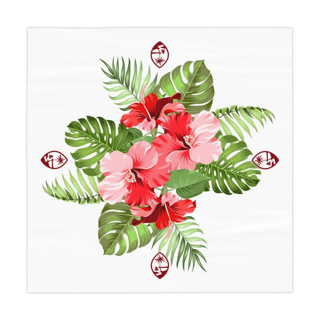 Guam Hibiscus Art Red Table Cloth