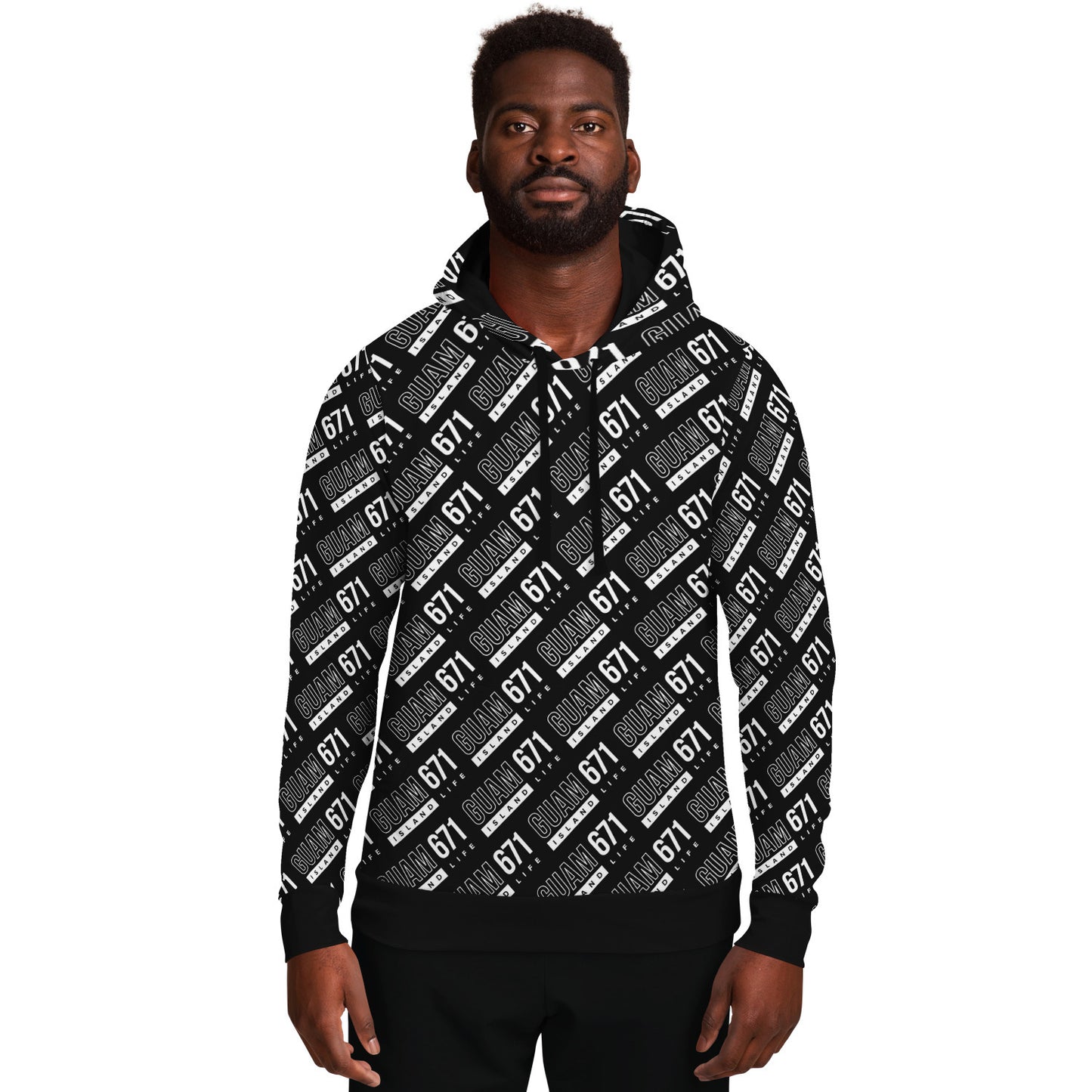 Guam 671 Black Unisex Pullover Hoodie