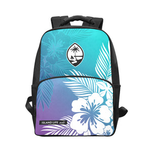 Guam Tropical Hibiscus Teal Purple Unisex Backpack