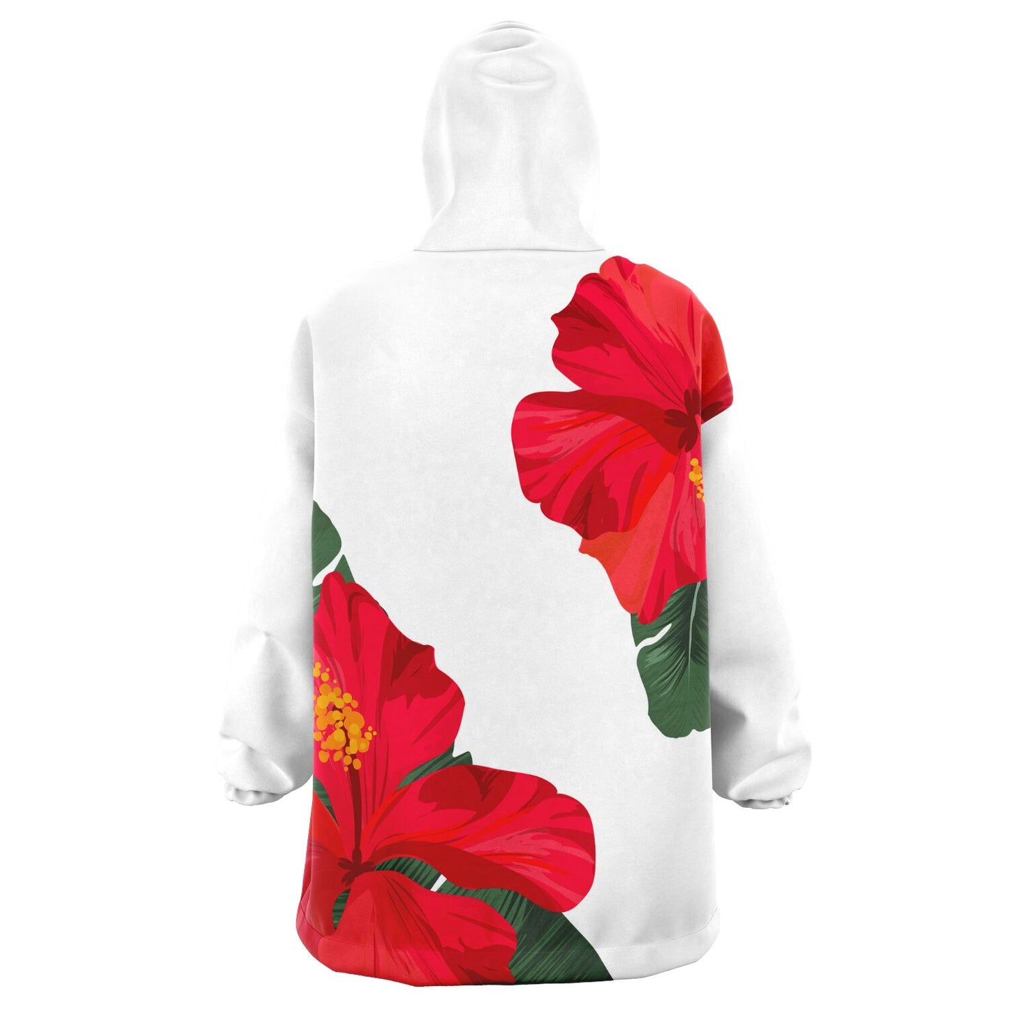 Guam Red Hibiscus Paradise Blanket Snug Hoodie