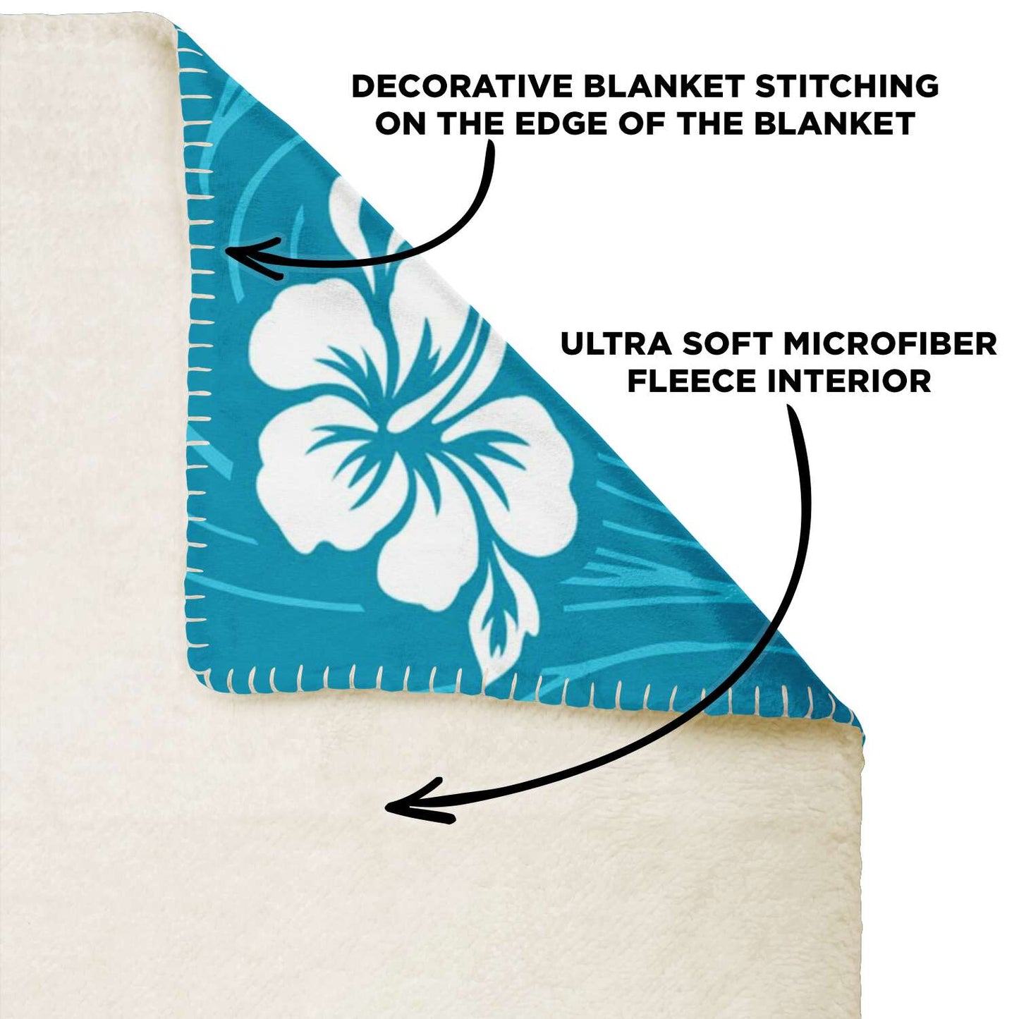 Guam Tribal Turtle Hibiscus Microfleece Blanket