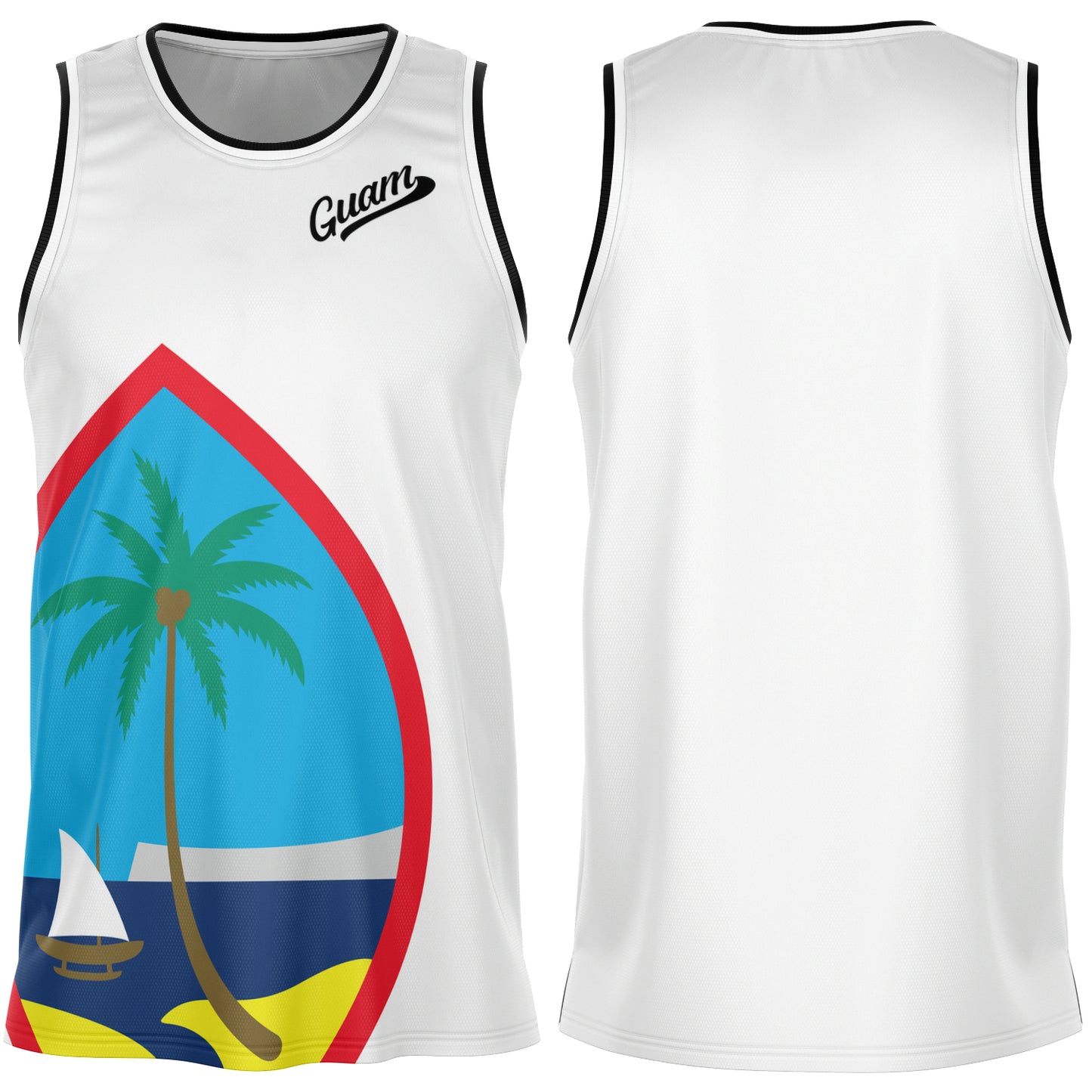 Guam Seal White Basketball Jersey