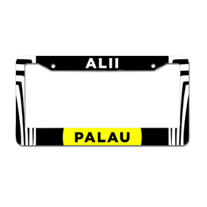 Palau Tribal Black Aluminum License Plate Frame