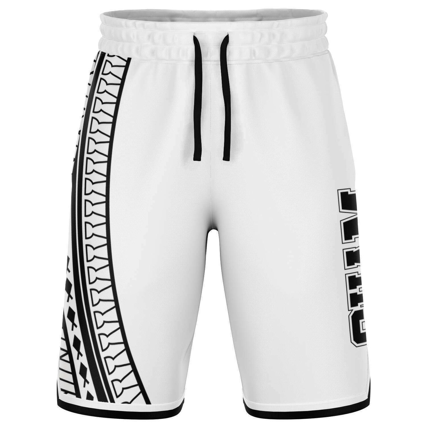Guam Tribal White Basketball Shorts