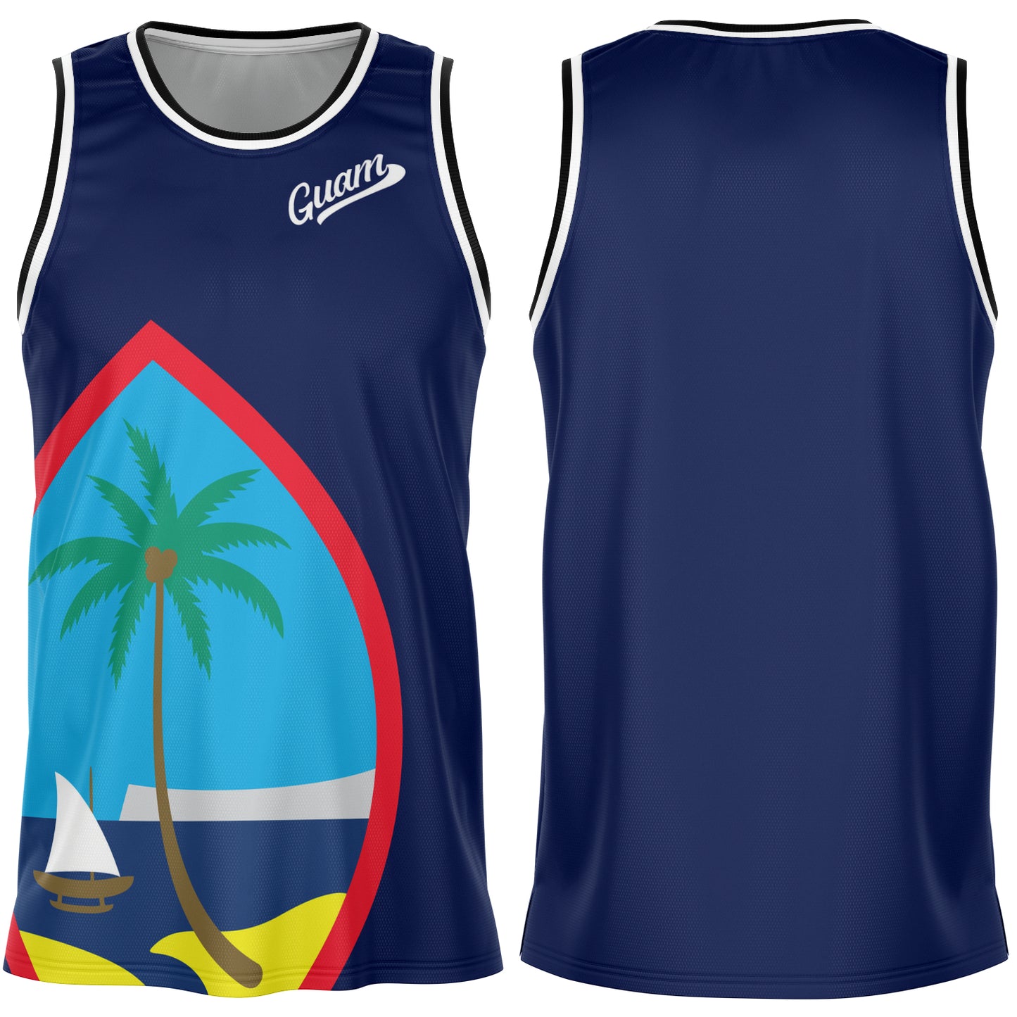 Guam Seal Blue Basketball Jersey