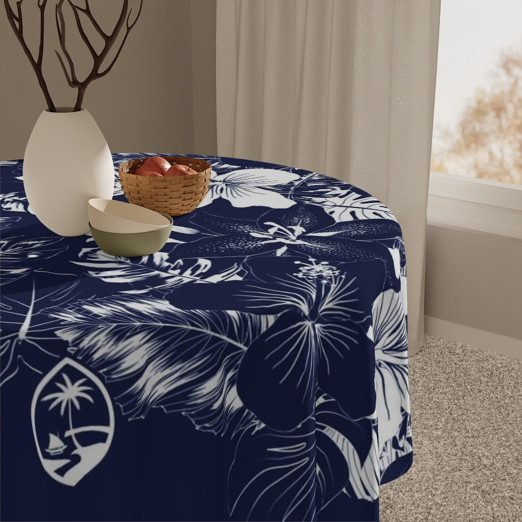Guam Hibiscus Blue Table Cloth