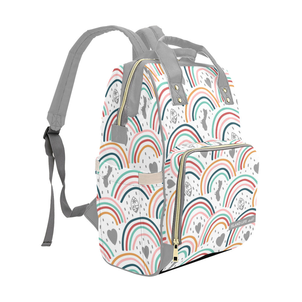Guam Hearts and Rainbows Baby Diaper Backpack Bag