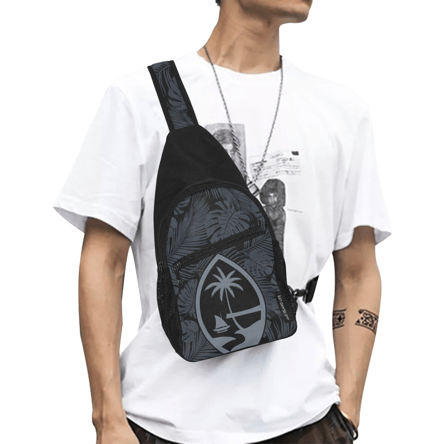 Guam Dark Jungle All Over Print Chest Bag