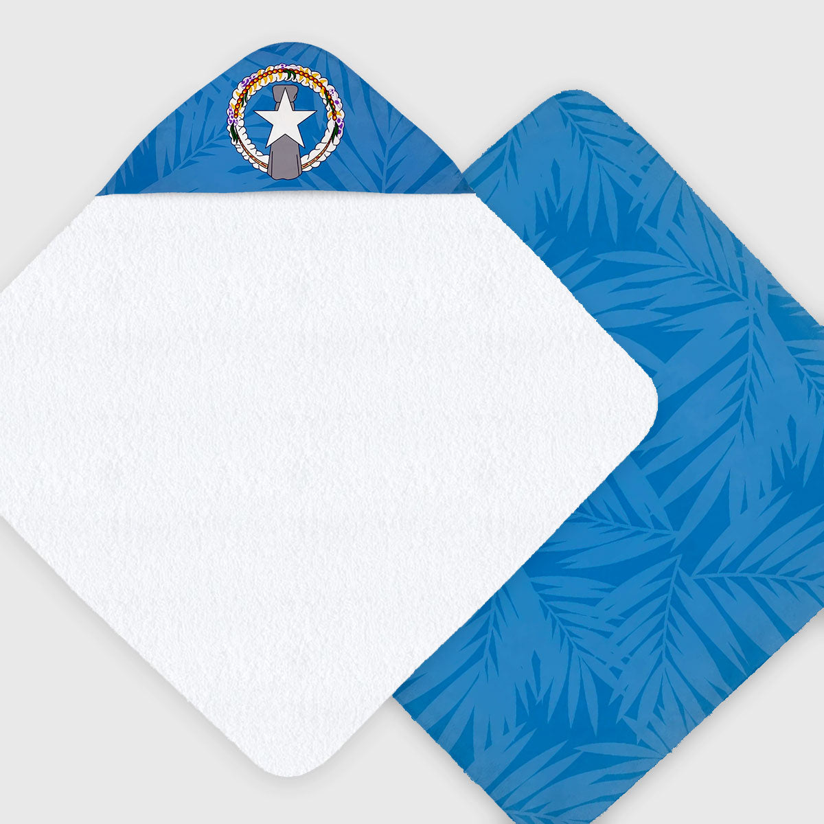CNMI Flag Coconut Leaves Hooded Baby Towel