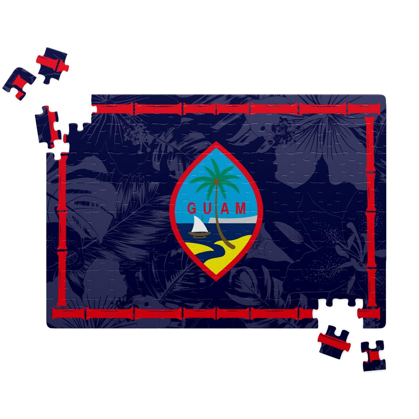 Guam Flag Bamboo Premium Jigsaw Puzzle