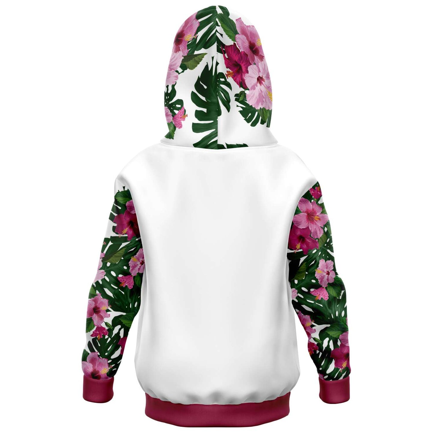 Kids Guam Fuchsia Hibiscus White Pullover Hoodie